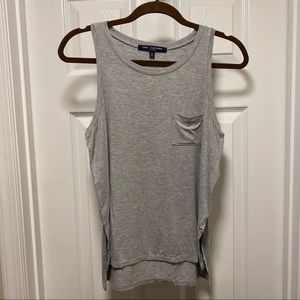 Heather Gray Tank Top with Side Zipper Detail